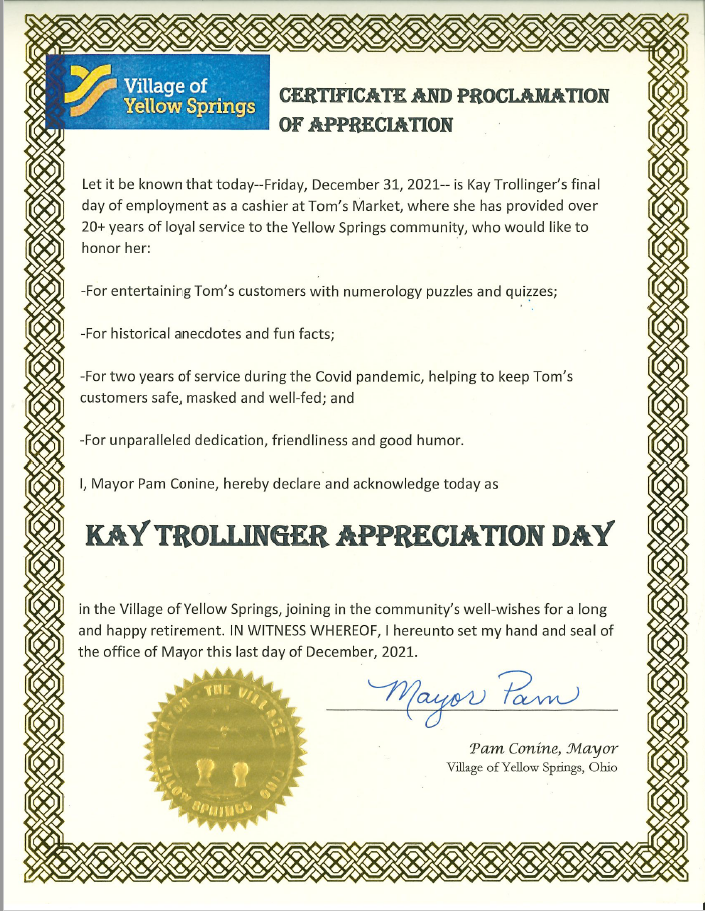 Kay Trollinger Appreciation Day