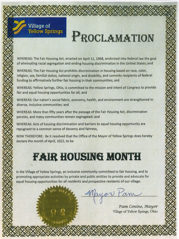 Fair Housing Month Proclamation