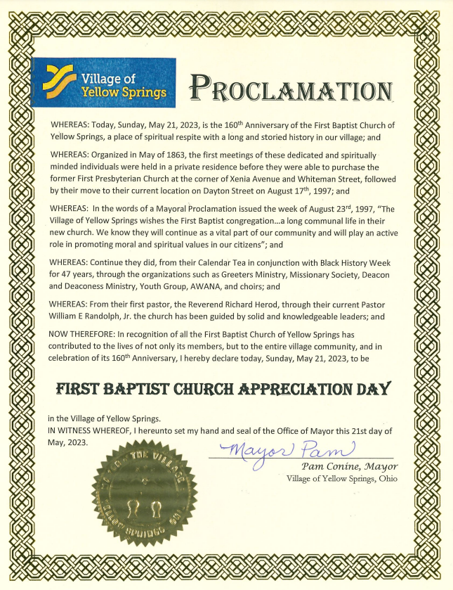 First Baptist Church Appreciation Day